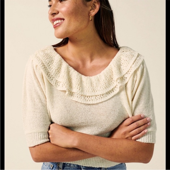 Rouje Paris Cream Top Sz 36 - Picture 2 of 6